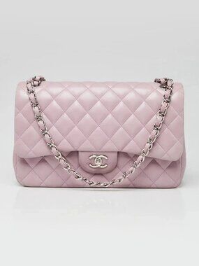 Chanel Vieux Rose Quilted Lambskin Leather Classic Jumbo Double Flap Bag